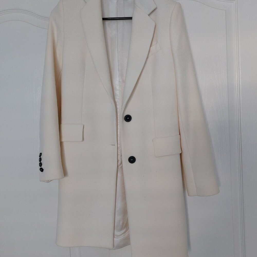 Zara XS Cream Wool Coat